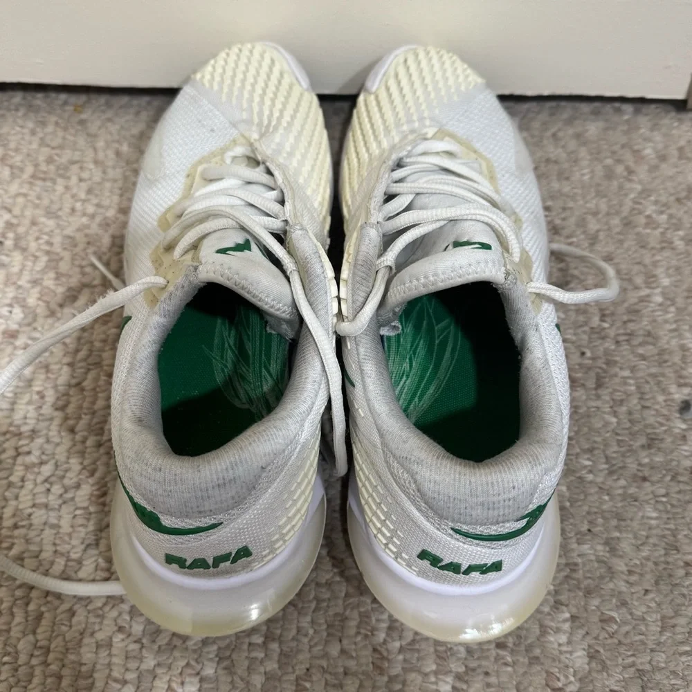 Nike Court Zoom Vapor 4 Rafa Nadal White and Kelly Green Sneakers Men’s Size 8.5